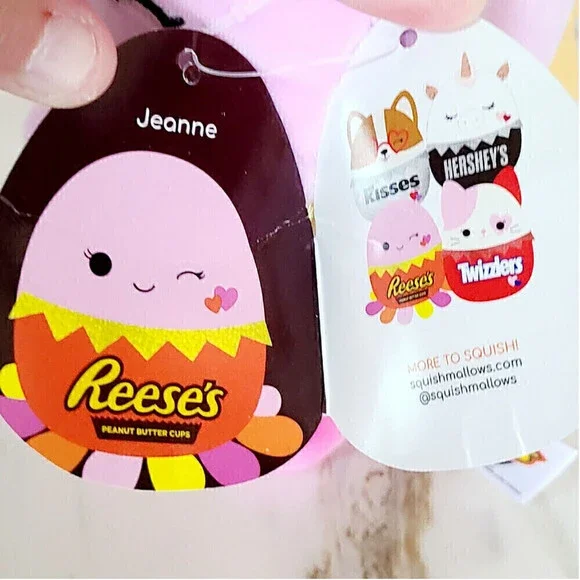 NWT Squishmallows 5 Inch Jeanne Octopus Hersheys Reese's Valentine's Day 2021 - Picture 6 of 10